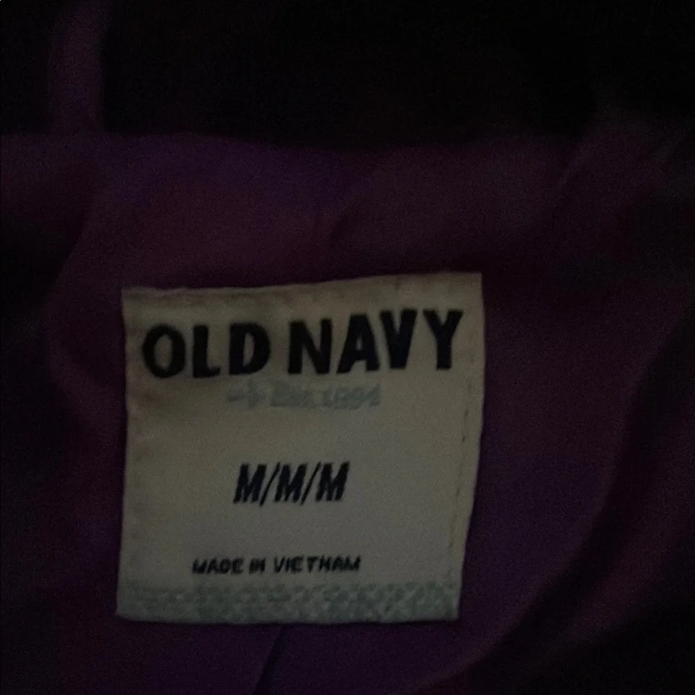 Purple Pea Coat with Hood and Warm Wool-like Material - Picture 3 of 3